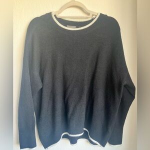 Black Sweater with White Trim